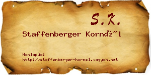 Staffenberger Kornél névjegykártya
