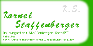 kornel staffenberger business card